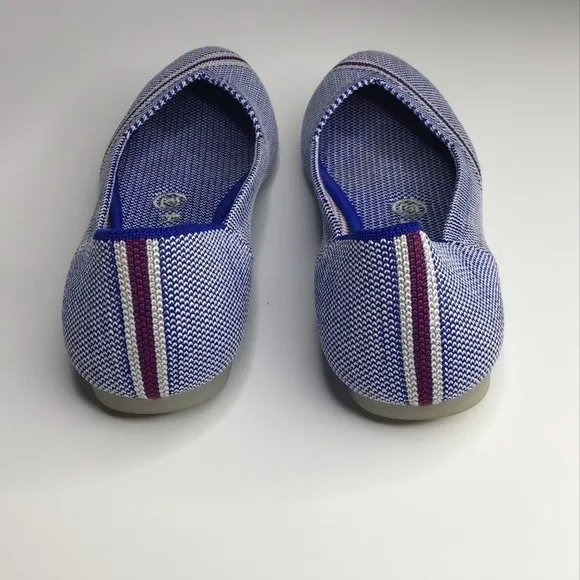 Rothy’s Retired Mirror Reflective Stripe Round Toe Flats Size 6.5.