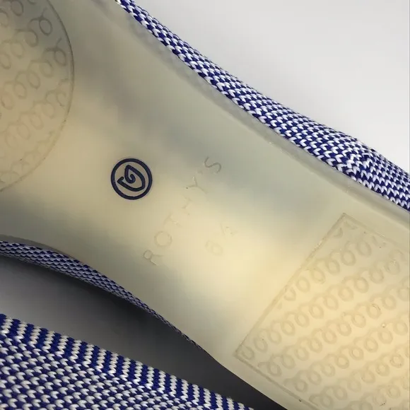 Rothy’s Retired Mirror Reflective Stripe Round Toe Flats Size 6.5.