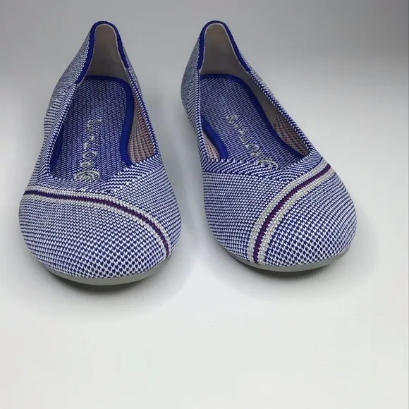 Rothy’s Retired Mirror Reflective Stripe Round Toe Flats Size 6.5.