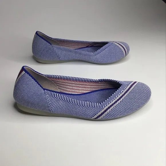 Rothy’s Retired Mirror Reflective Stripe Round Toe Flats Size 6.5.