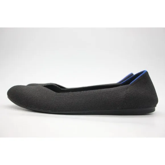 Rothy's Round Toe Ballet Flats Women's Size 8 Loafers Solid Black Knit