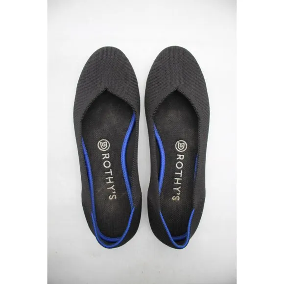 Rothy's Round Toe Ballet Flats Women's Size 8 Loafers Solid Black Knit