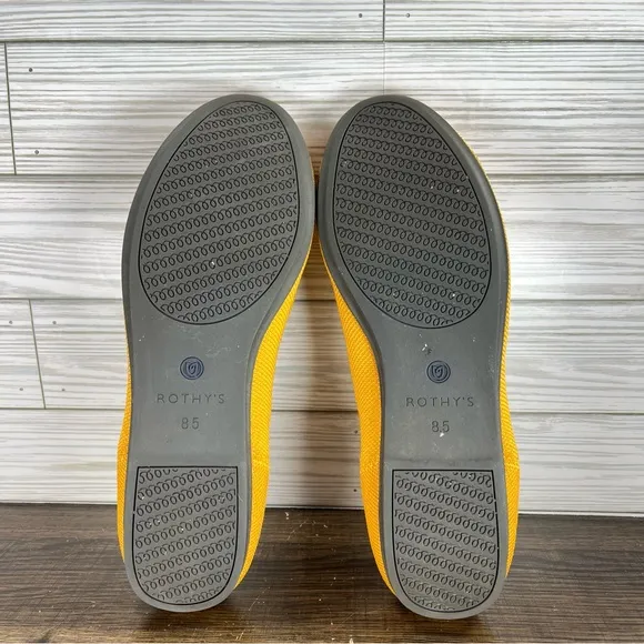 Rothy’s Round Toe Flats Women’s Yellow Shoes - Women’s Size 8.5