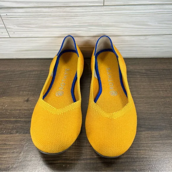 Rothy’s Round Toe Flats Women’s Yellow Shoes - Women’s Size 8.5