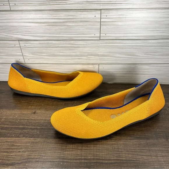 Rothy’s Round Toe Flats Women’s Yellow Shoes - Women’s Size 8.5