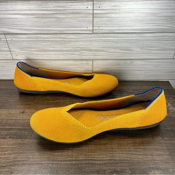 Rothy’s Round Toe Flats Women’s Yellow Shoes - Women’s Size 8.5