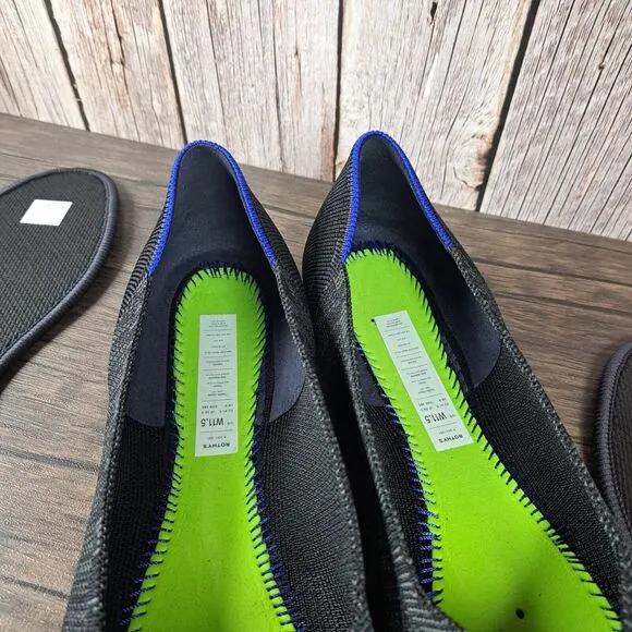 Rothy's Round Toe Heathered Black Women's Sz 11.5 Ballet Flats (NWOB)