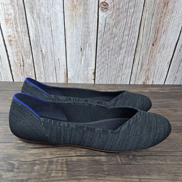 Rothy's Round Toe Heathered Black Women's Sz 11.5 Ballet Flats (NWOB)