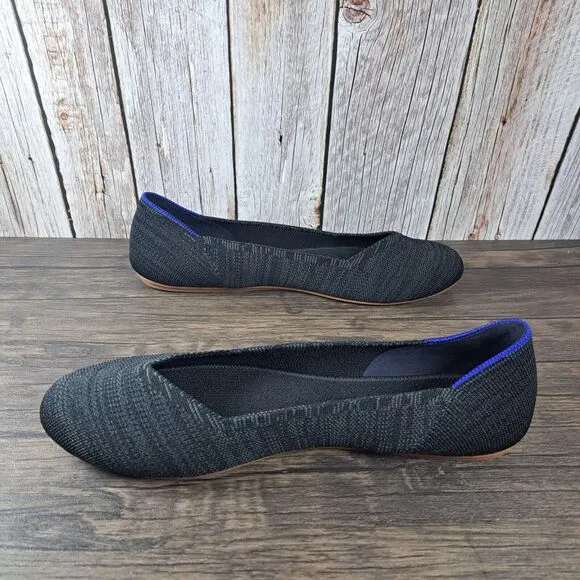 Rothy's Round Toe Heathered Black Women's Sz 11.5 Ballet Flats (NWOB)