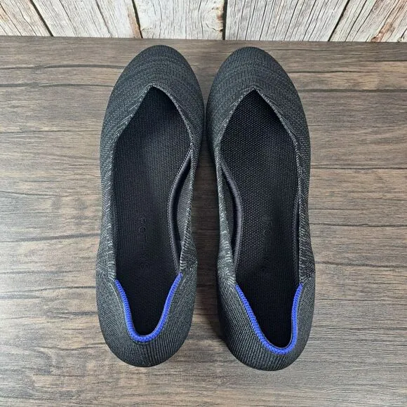 Rothy's Round Toe Heathered Black Women's Sz 11.5 Ballet Flats (NWOB)