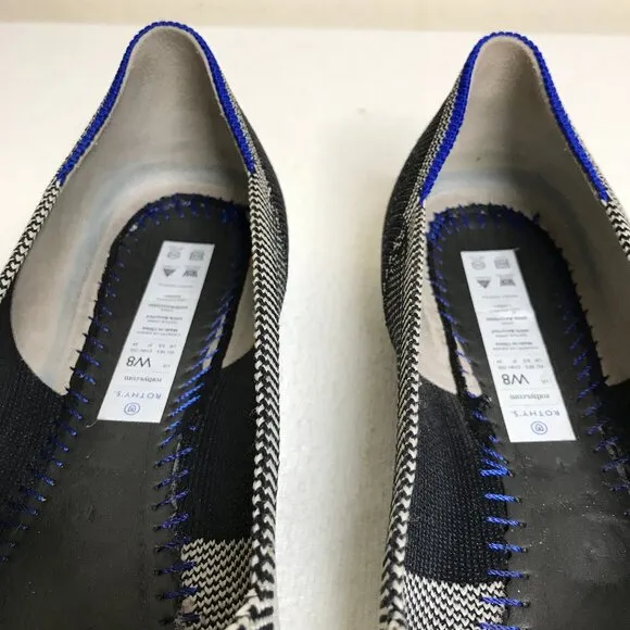 Rothy's Size 8 The Flat Plaid Round Toe Slip On Flats