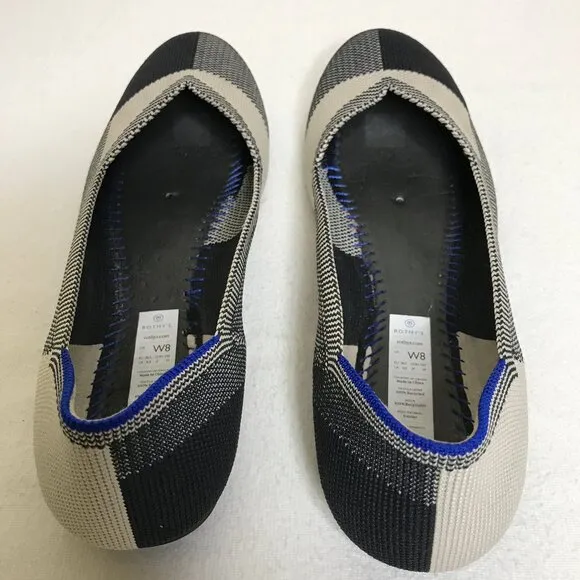 Rothy's Size 8 The Flat Plaid Round Toe Slip On Flats