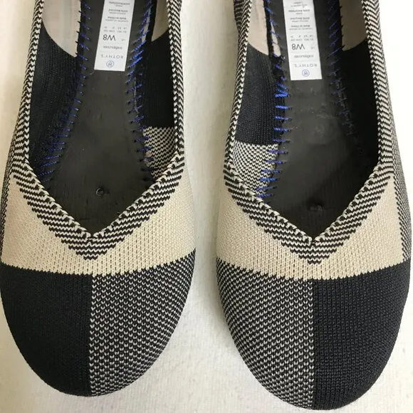 Rothy's Size 8 The Flat Plaid Round Toe Slip On Flats