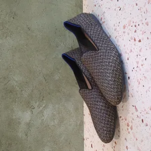 Rothy's | The Almond Loafer Black Metallic Gold Herringbone Flats | 7 | NWOT