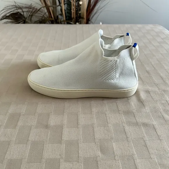 Rothy’s The Chelsea White Ankle Boots