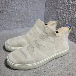 Rothys The Chelsea Women's Size 9 Beige Sand Camo Fabric High Top Sneaker Boots