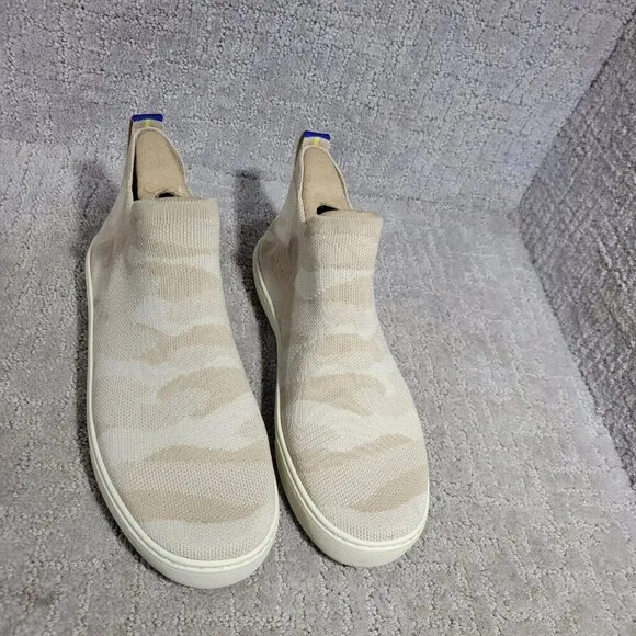 Rothys The Chelsea Women's Size 9 Beige Sand Camo Fabric High Top Sneaker Boots