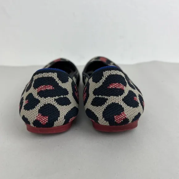 Rothy's The Flat Big Red Cat Animal Print Round Toe Flats Retired Women Size 7.5