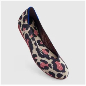 Rothy's The Flat Big Red Cat Animal Print Round Toe Flats Retired Women Size 7.5
