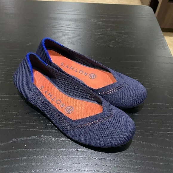 ROTHY’S The Flat Dark Blue Round Toe Flats