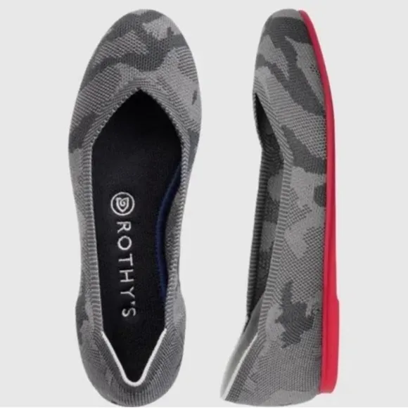 Rothy's The Flat Grey Camo Flats