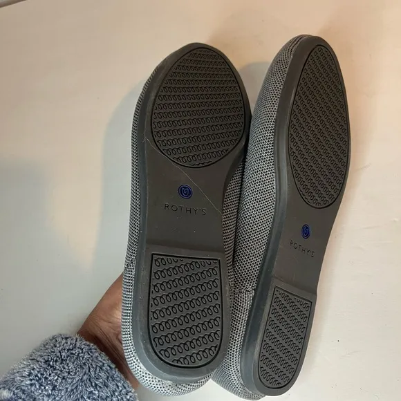 Rothy’s The Flat Round Toe Ballet Flat Classic Gray Size 8 NWOT