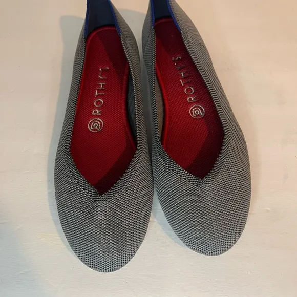 Rothy’s The Flat Round Toe Ballet Flat Classic Gray Size 8 NWOT