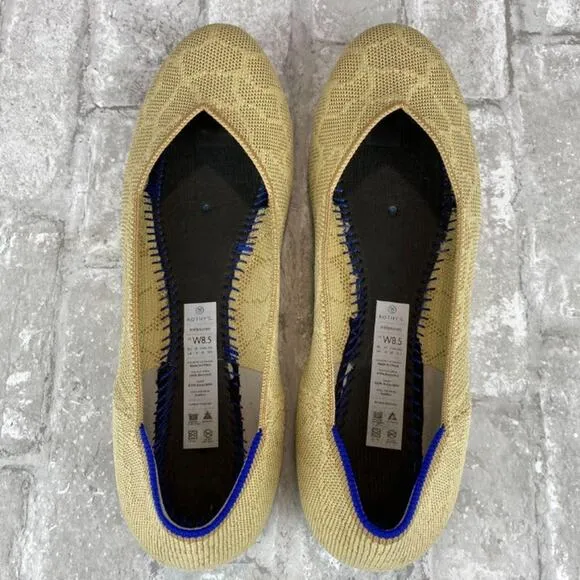 Rothy’s The Flat Sahara Gold Giraffe Round Toe Ballet Flats Women's Size 8.5