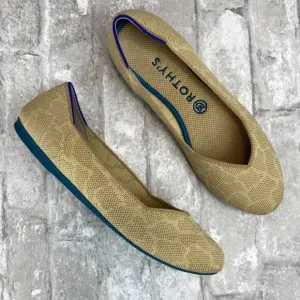 Rothy’s The Flat Sahara Gold Giraffe Round Toe Ballet Flats Women's Size 8.5