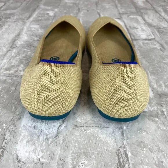 Rothy’s The Flat Sahara Gold Giraffe Round Toe Ballet Flats Women's Size 8.5