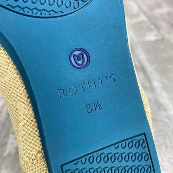 Rothy’s The Flat Sahara Gold Giraffe Round Toe Ballet Flats Women's Size 8.5