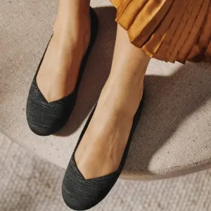 Rothy's The Flat Shoe Heathered Black Slip On Washable 9 Flats Round Toe Retired