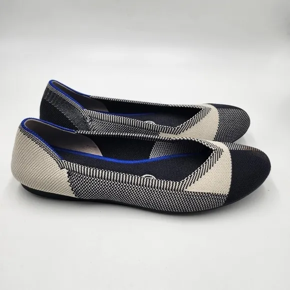 Rothys The Flat Womens Multi color cap toe confort flats Sz 6.5M