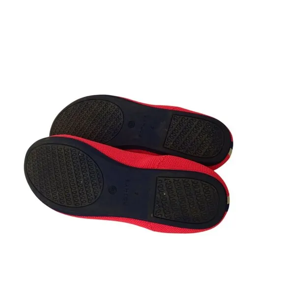 Rothys The Kids Loafer Knit Slip-On Flats Neon Pink Flamingo Girls Size 4
