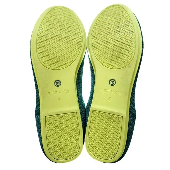 ROTHY'S The Loafer casual eco friendly everyday flats jade green Retired Size 6