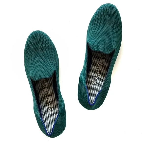 ROTHY'S The Loafer casual eco friendly everyday flats jade green Retired Size 6