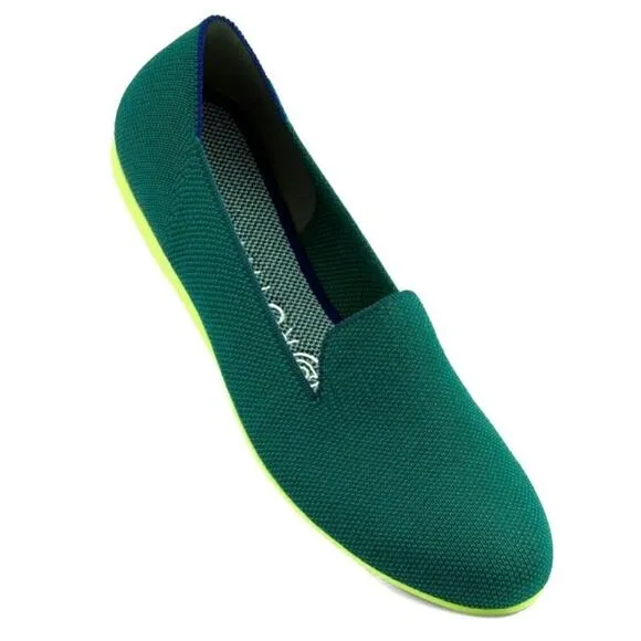 ROTHY'S The Loafer casual eco friendly everyday flats jade green Retired Size 6