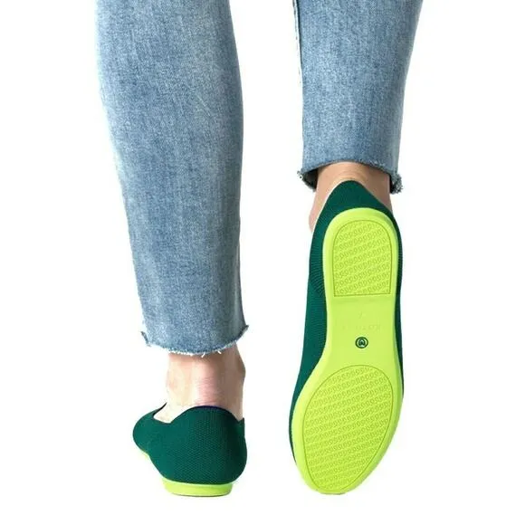 ROTHY'S The Loafer casual eco friendly everyday flats jade green Retired Size 6