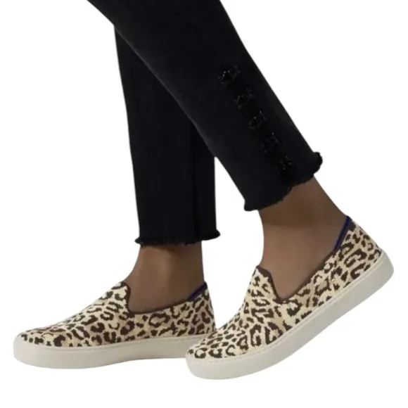 Rothy’s The Original Slip On Sneaker Size 9.5 Leopard Print Slip-On Loafers