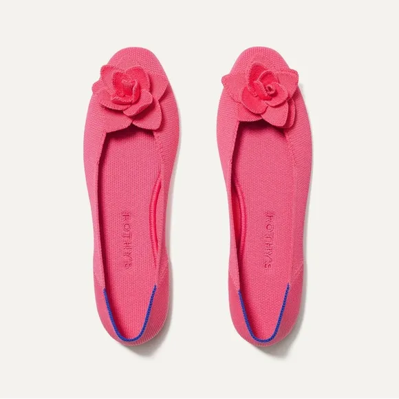 Rothy's The Petal Square Women's Pink Flats with Floral DetailSoirée Pink