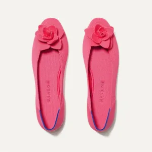 Rothy's The Petal Square Women's Pink Flats with Floral DetailSoirée Pink