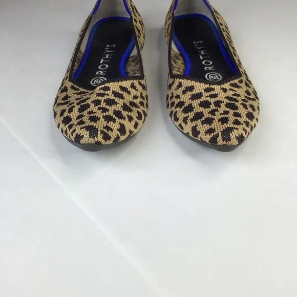 Rothy’s The Point Flats in Cheetah Print Size 7.