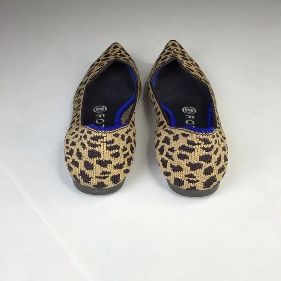 Rothy’s The Point Flats in Cheetah Print Size 7.