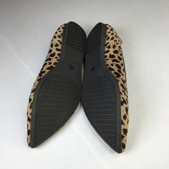 Rothy’s The Point Flats in Cheetah Print Size 7.