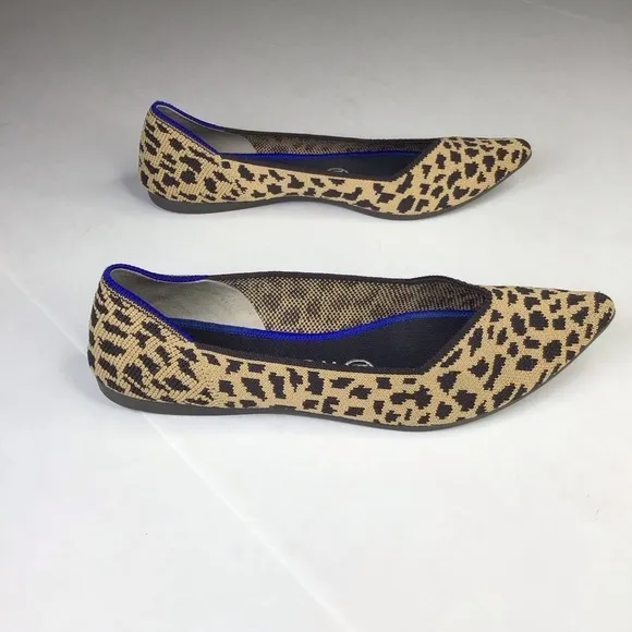 Rothy’s The Point Flats in Cheetah Print Size 7.
