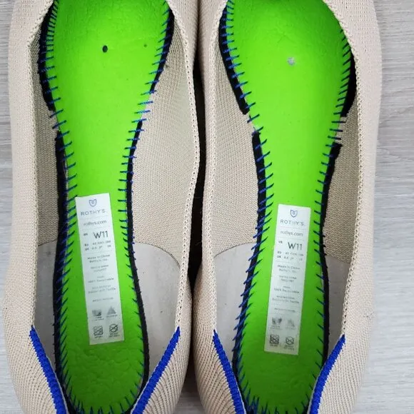 Rothy's The Point flats in Ecru, size 11