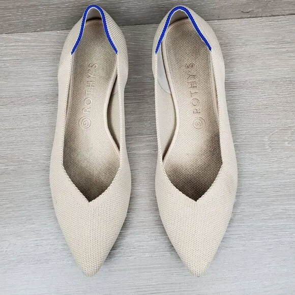 Rothy's The Point flats in Ecru, size 11