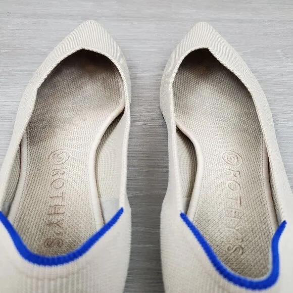 Rothy's The Point flats in Ecru, size 11