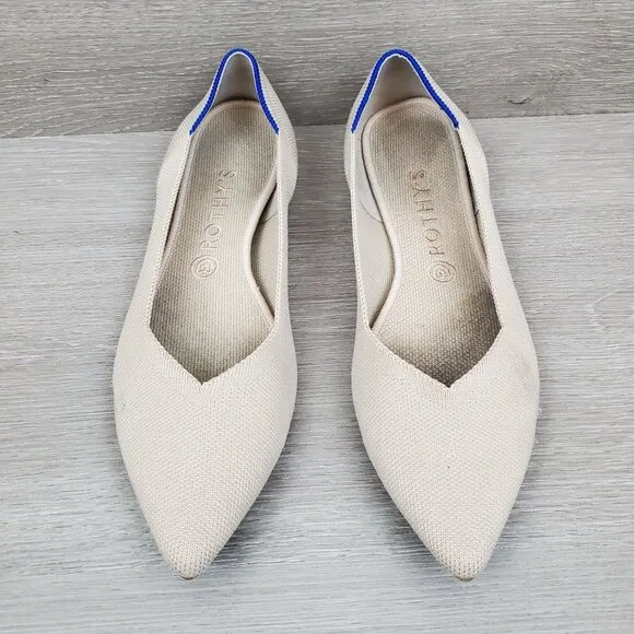 Rothy's The Point flats in Ecru, size 11
