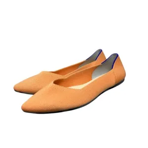 Rothy’s The Point Flats Shoes Size 9 Orange Saffron Pointed Toe Pull On Comfy